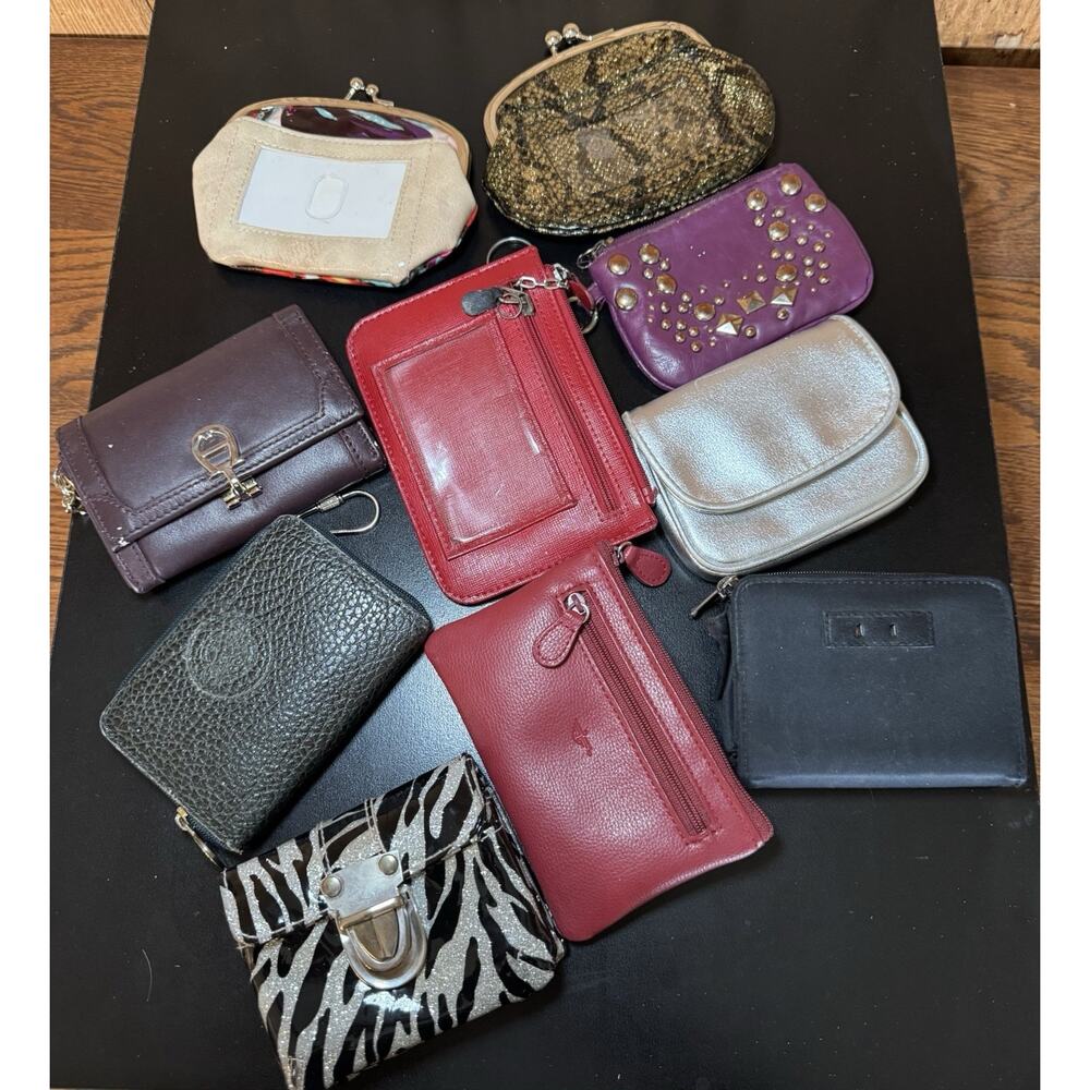 Coin Purses & Card Holders Mixed Styles Lot of 10